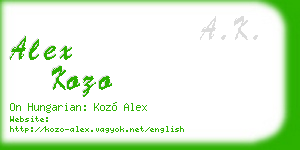 alex kozo business card