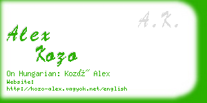 alex kozo business card